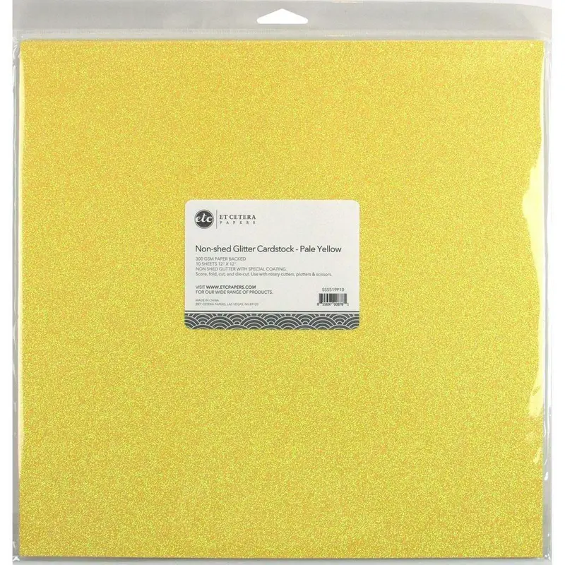 Non-Shed Glitter Cardstock - Pale Yellow 1
