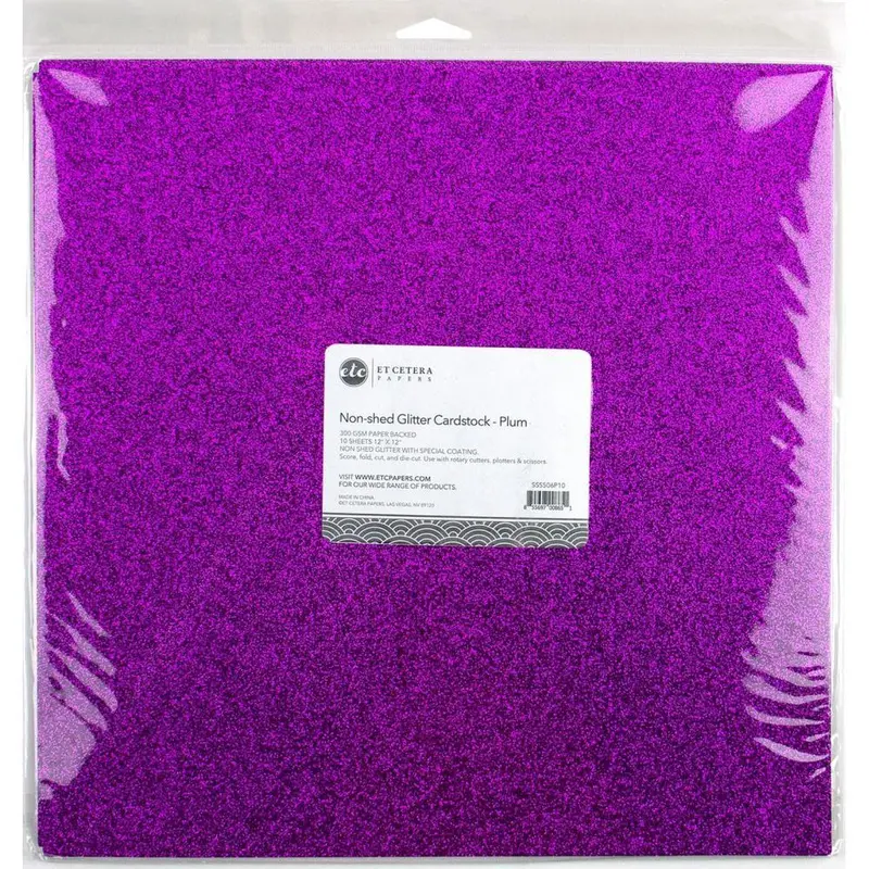 Non-Shed Glitter Cardstock - Plum 1