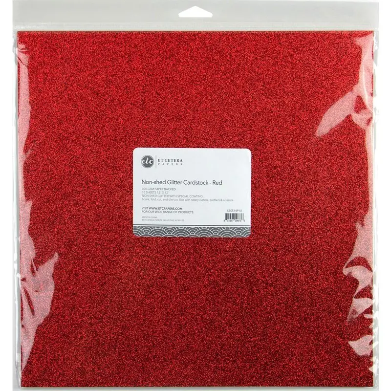 Non-Shed Glitter Cardstock - Red 1