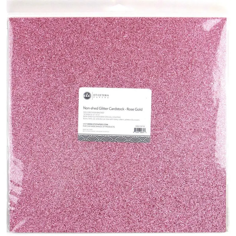 Non-Shed Glitter Cardstock - Rose Gold 1