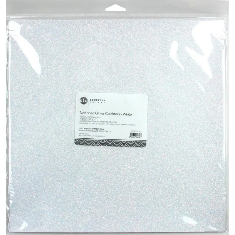 Non-Shed Glitter Cardstock - White 1