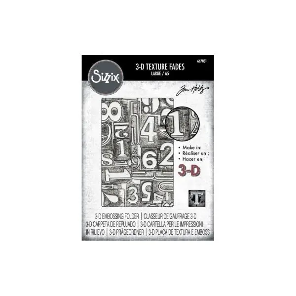 Numbered - 3D Texture Fades Embossing Folders - Large (A5) 1