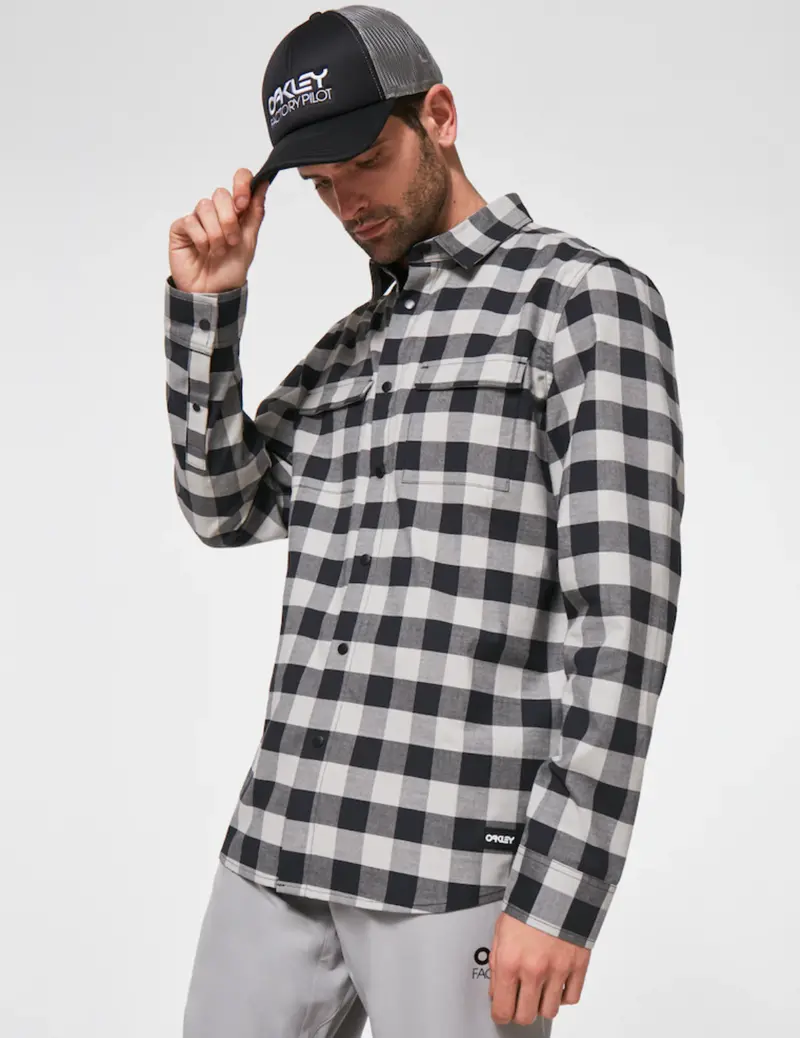 Oakley Checkered Ridge Men Long Sleeve - Stone Grey 1