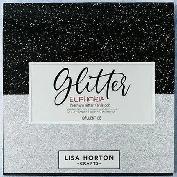 Opulent Ice - 12X12 Glitter Euphoria Premium Cardstock - Black & White 1