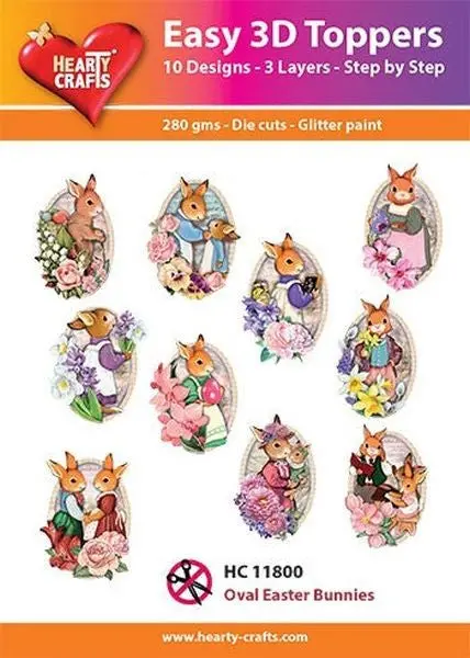 Oval Easter Bunnies- Easy 3D Toppers 1