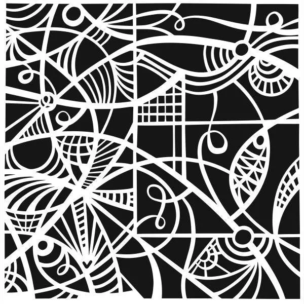 Patterned Glass - 6X6 Stencil 1