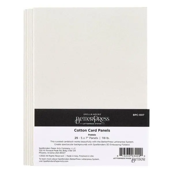 Pebble Betterpress A7 Cotton Card Panels 1