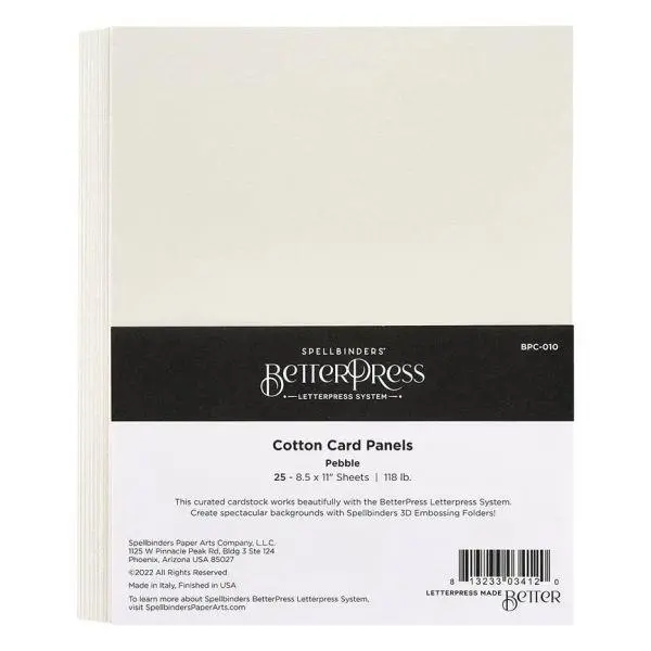 Pebble Betterpress Cotton 8.5"X11" Sheets 1