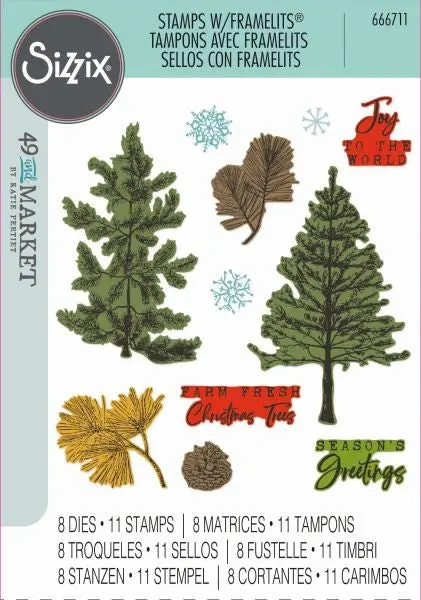 Pine Holidays - Clear Stamps And Framelits Dies 1