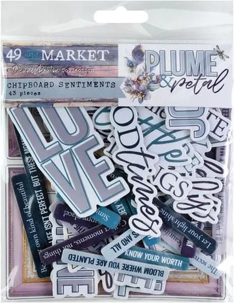 Plume & Petals - Chipboard Sentiments 1