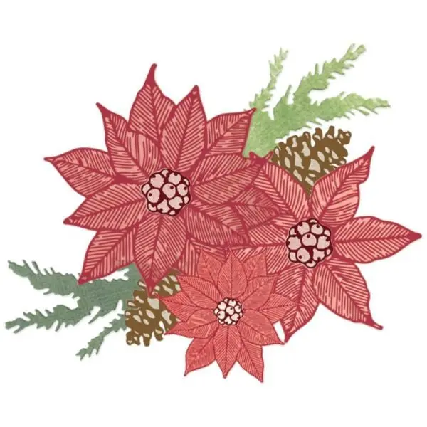 Poinsettia - Clear Stamps And Framelits Dies 1