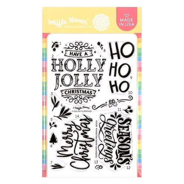 Poinsettia Frame Sentiments - Clear Stamps 1
