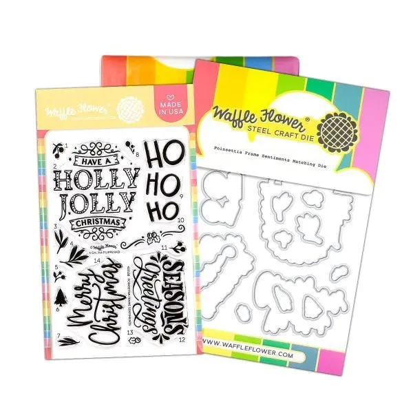 Poinsettia Frame Sentiments - Stamp & Die Combo 1