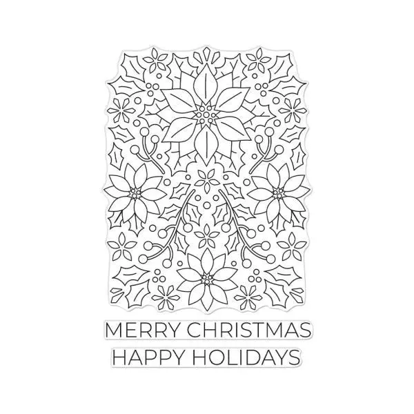 Poinsettia Pattern Cling Stamp 1