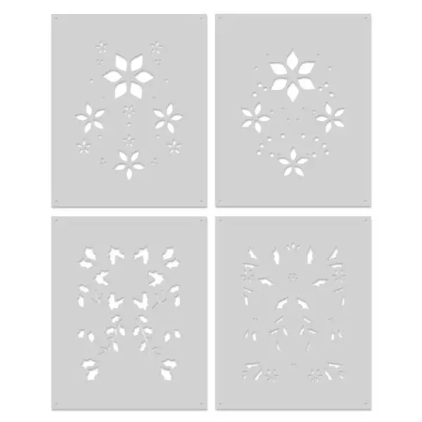 Poinsettia Pattern Color Layering Stencils 1