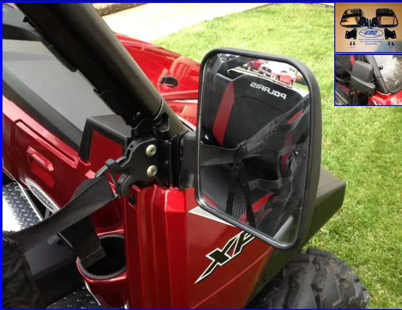 Polaris Ranger Folding Mirror Set For The Pro-Fit Cage (Non-Round Cage) 1