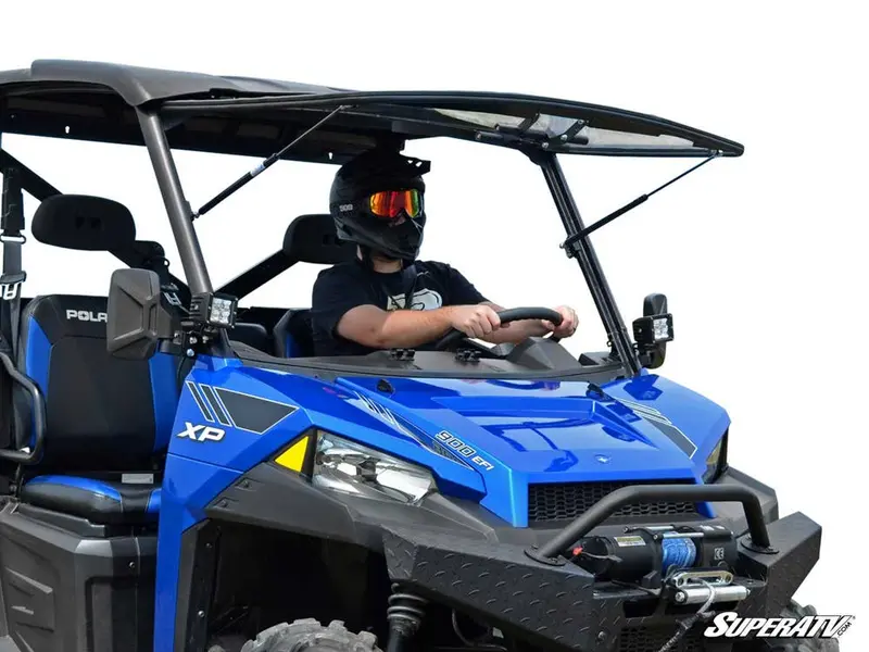 Polaris Ranger Xp 570 Scratch Resistant Flip Windshield 1