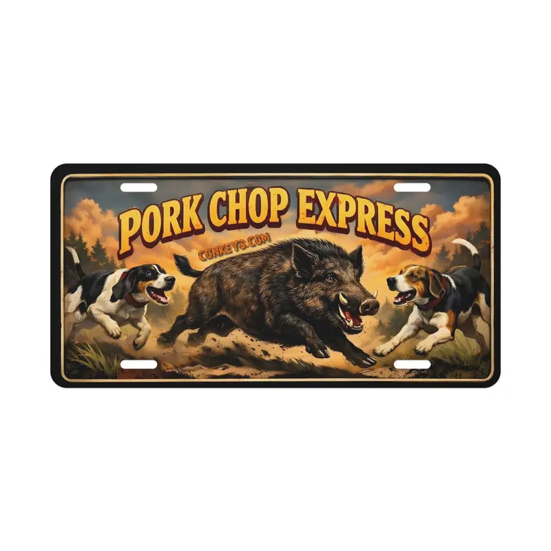 Pork Chop Express License Plate 1