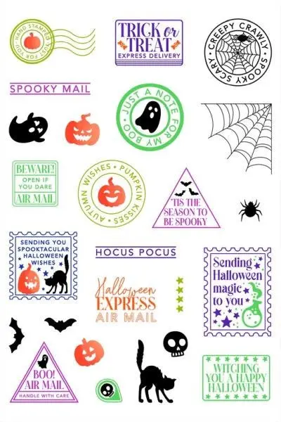 Postage Collage Clear Stamps - Halloween 1