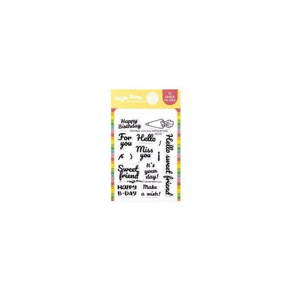 Postage Collage - Clear Stamps - Piped Letters 1