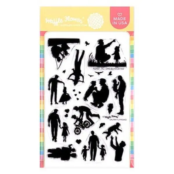 Postage Collage - Dad Silhouettes - Clear Stamps 1
