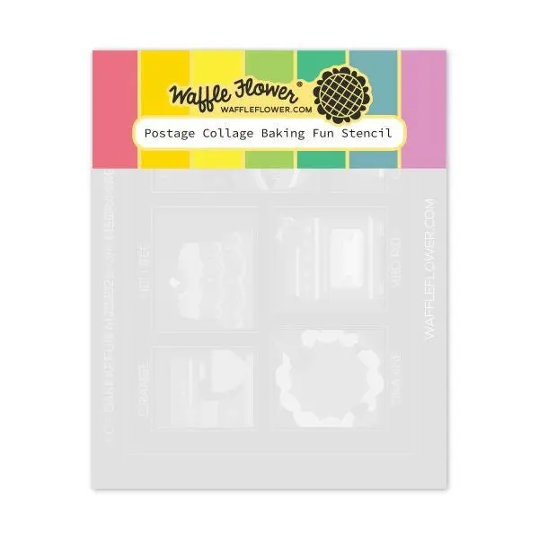 Postage Collage - Stencils - Baking Fun 1