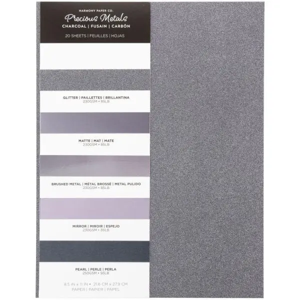 Precious Metal Cardstock - Charcoal 1