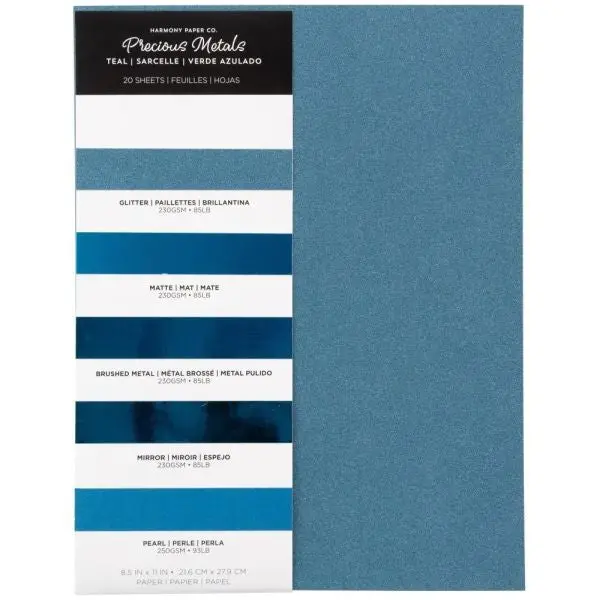 Precious Metal Cardstock - Teal 1