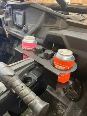 Premium Adjustable Grab Bar Dual Cup Holder For Rzr, Talon And The Krx 1