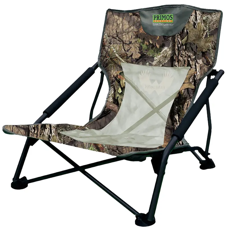 Primos Wingman Turkey Chair Mossy Oak Break Up Camo & Mesh, Steel Frame Holds Up To 300 Lbs., Attached Shoulder Strap 1