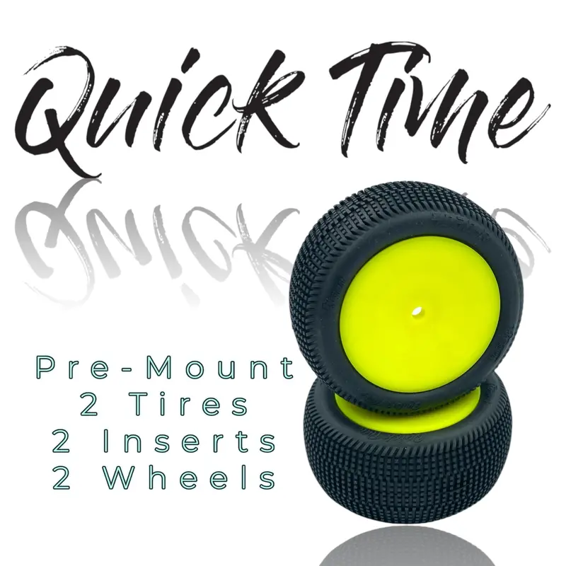 Quicktime 2Wd 2.2'' Rear Tires Pre-Mount Yellow 1