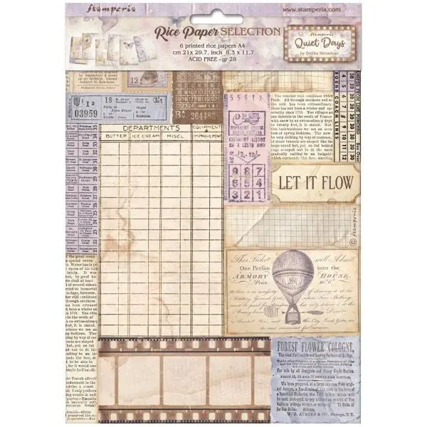Quiet Days - A4 Rice Paper Selection 1