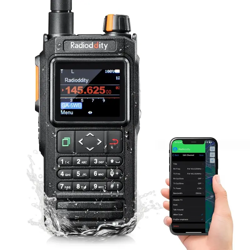 Radioddity Ga-5Wb Handheld Vhf Radio - Waterproof & Usb-C Charging 2