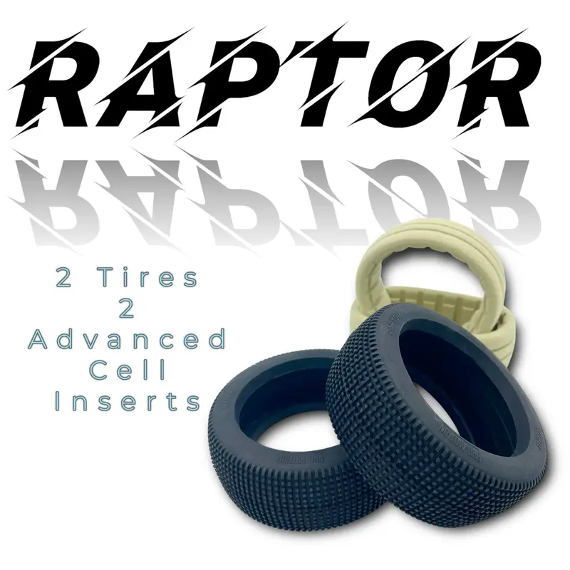 Raptor 8Th Scale Buggy Tires- High Grip Inserts Included 1