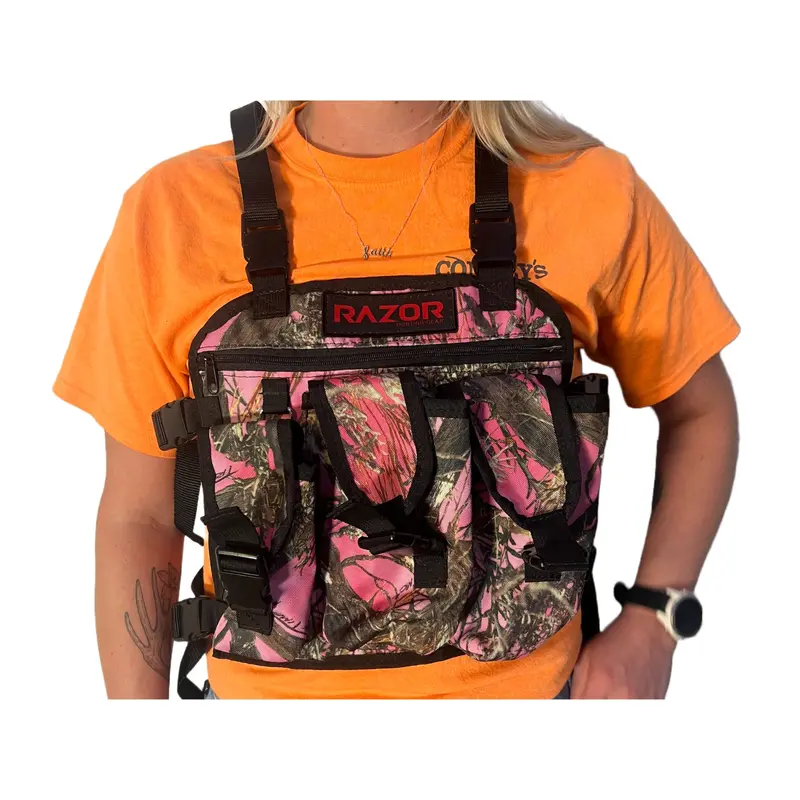 Razor Camo-and-Orange Chest Pack for Outdoor Gear
