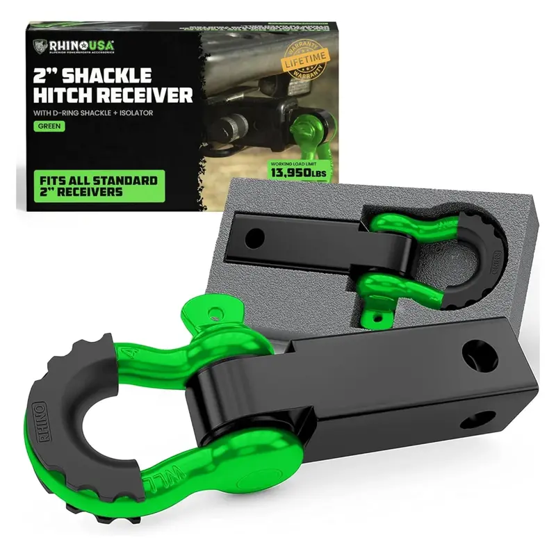 Rhino Usa 2" Shackle Hitch Receiver (Lime Green) 1