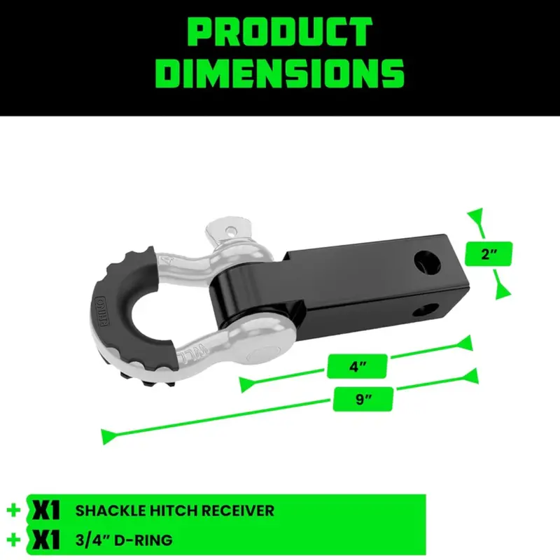 Rhino Usa 2" Shackle Hitch Receiver (Lime Green) 2