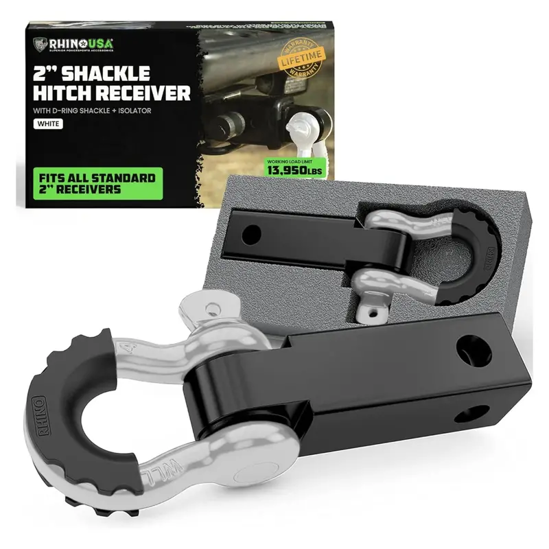 Rhino Usa 2" Shackle Hitch Receiver (White) 1