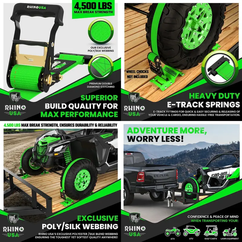 Rhino Usa Utv Wheel Chock Tie-Down Kit 2