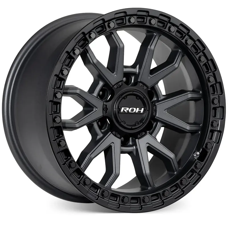 Roh Raid - Matt Gunmetal, Black Lip 17X9 / 6X139.7 / 12 Offset 1
