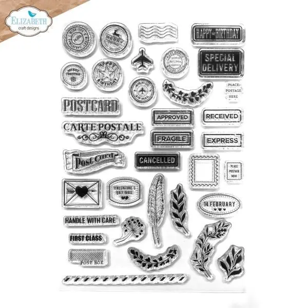 Romantic Revival Collection - Postcard Parts - Clear Stamps 1