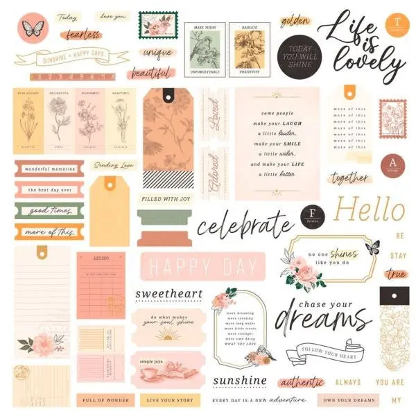 Rosie's Studio Golden Afternoon - Ephemera - Sentiments 1