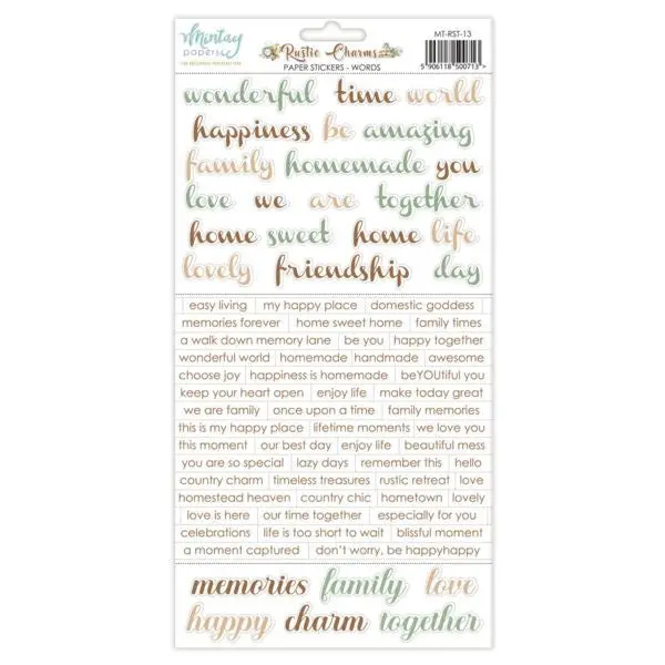 Rustic Charms - Stickers- Words 1