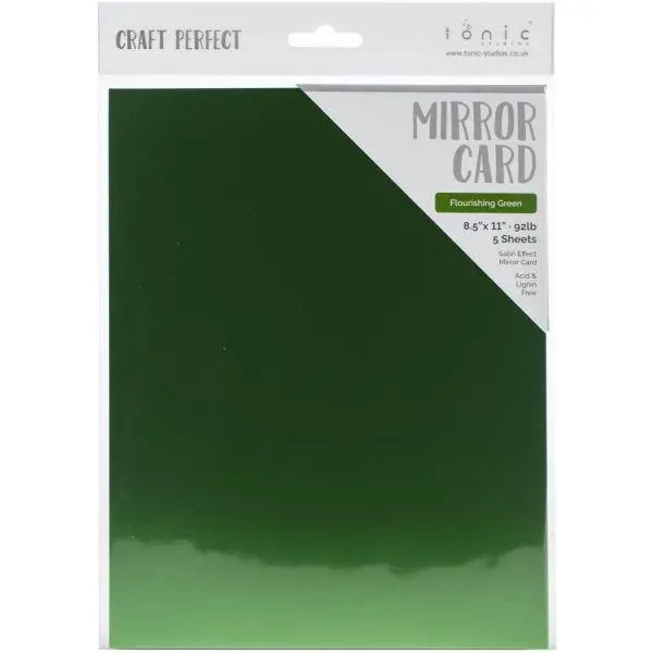 Satin Mirror Cardstock - Flourishing Green 1