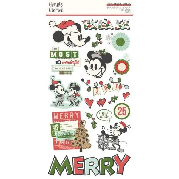 Say Cheese Classic Mouse Christmas - Chipboard 1