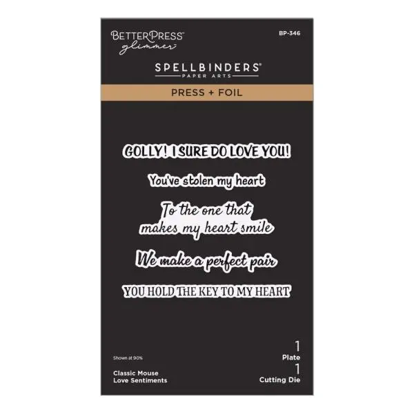 Say Cheese Classic Mouse - Love Sentiments Press & Foil Plate & Die Set 1