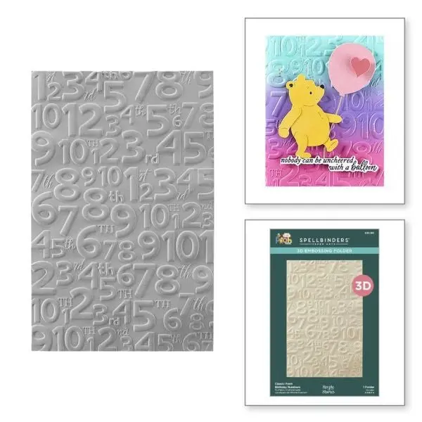 Say Cheese Classic Pooh Birthday Collection - Classic Pooh Birthday Numbers 3D Embossing Folder 1