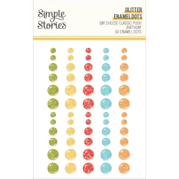 Say Cheese Classic Pooh Birthday - Glitter Enamel Dots 1