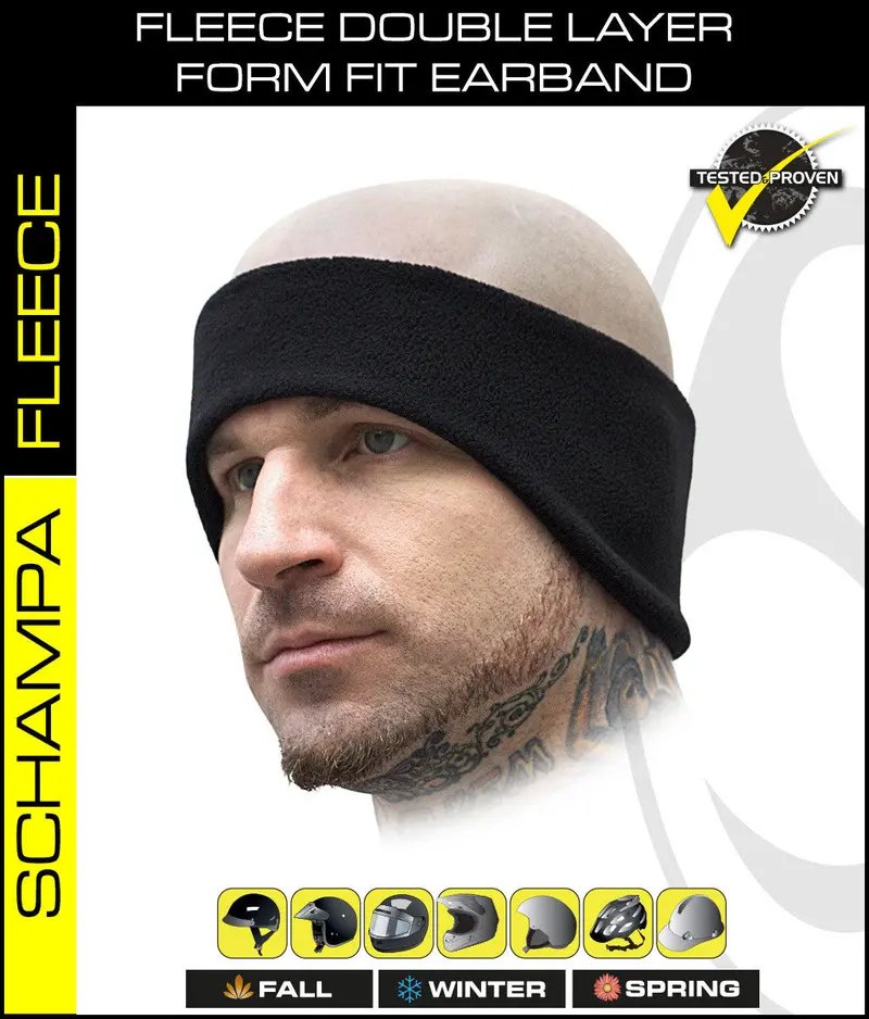 Schampa Fleece Double Layer Form Fit Earband Headband 2