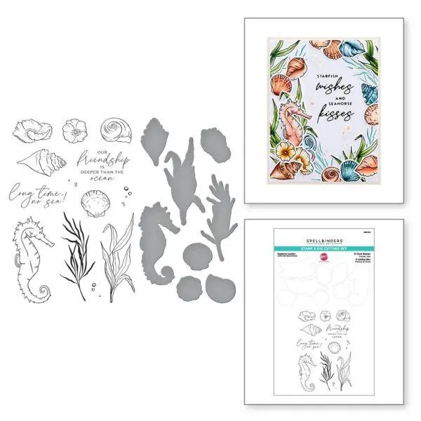 Seahorse Kisses Collection - Seahorse Garden Stamp & Die Set 1